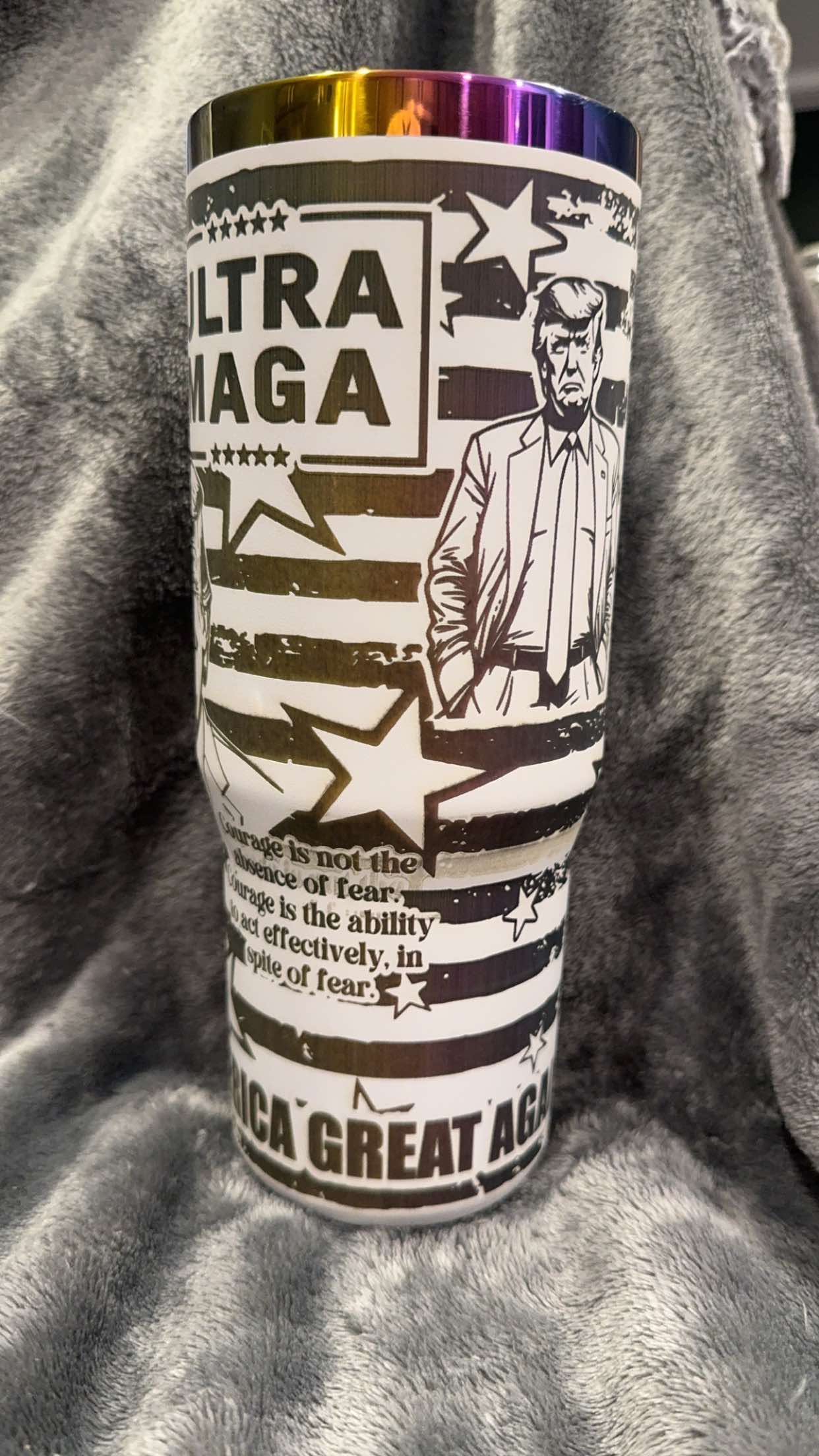 30oz MAGA Tumbler rainbow flip top tumblers